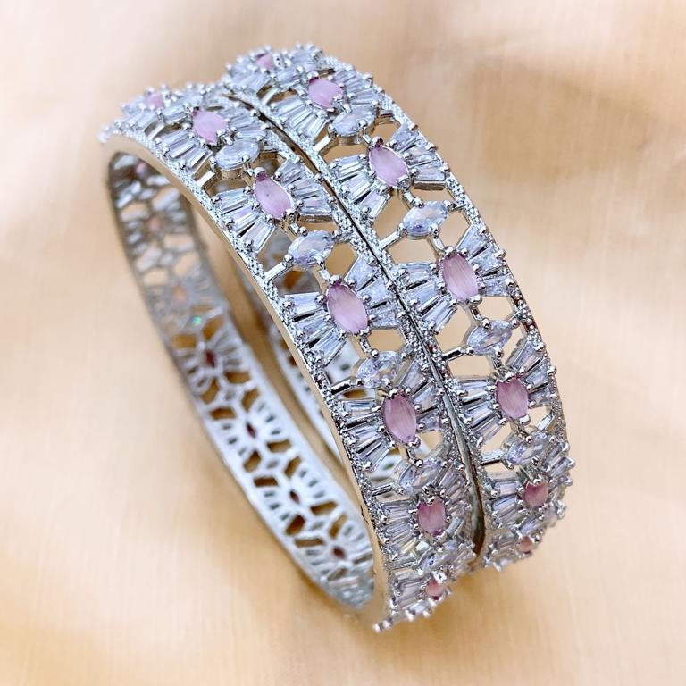 American Diamond (AD) Bridal or Party Wear Kada Set American Diamond (AD) Bridal or Party Wear Kada Set - Image 2