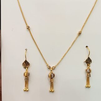 Dubai Style 21K Gold Mala Chain Necklace Set