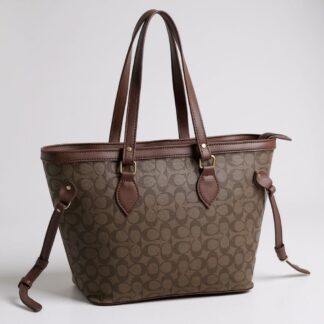 Coach Taxi Tote Bag 21 in Signature Canvas Front View