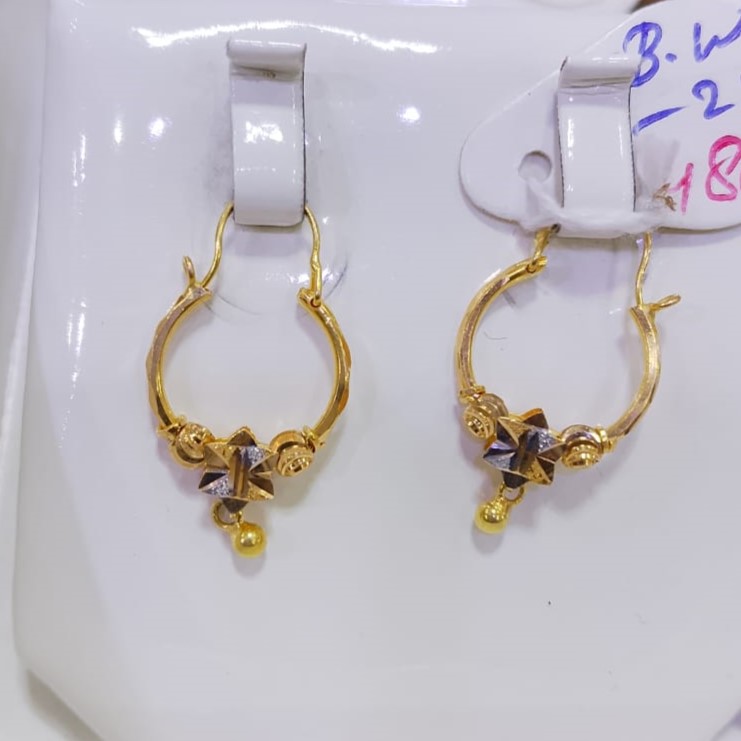 1.5 Grams Traditional Gold Bali Earrings Simple minimalist 1.5-gram gold bali earrings, 21k solid gold small hoop earrings for modern western outfits.