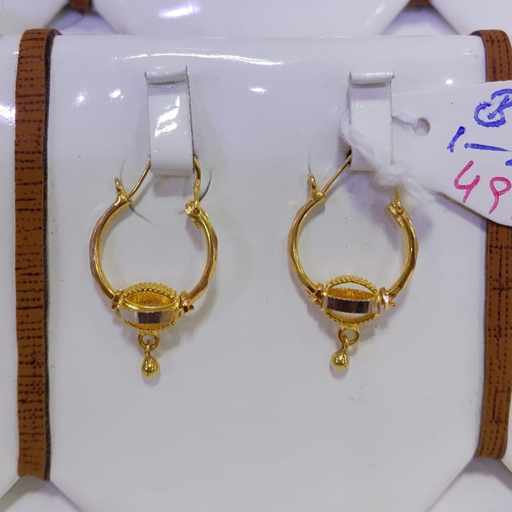 1.5 Grams Traditional Gold Bali Earrings 1.5-gram solid gold bali earrings in premium gift packaging, certified 21k gold jewelry asset.