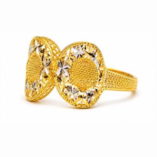 22Kt Yellow Gold Aura Medallion Ring with Mesh Shank - 3.100 Grams