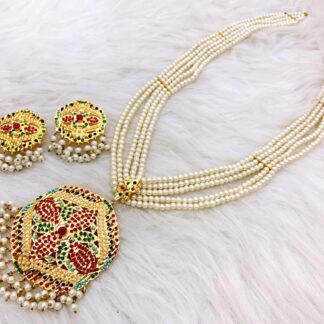 Multi Strand Pearl Rani Haar Pendant Set