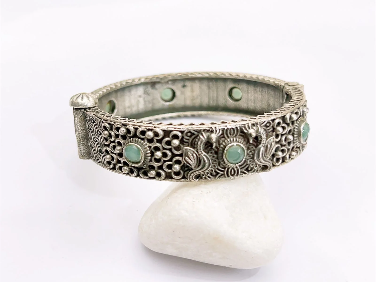 Multicolor Filigree Statement Cuff Bracelet for Women