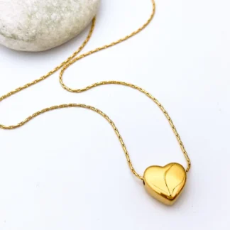 Gold-Plated Stainless Steel Minimalist Heart Pendant Necklace