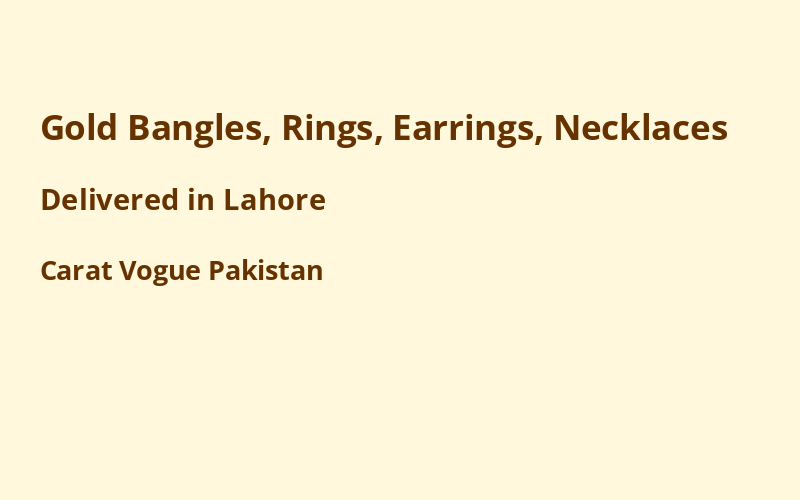 Gold Jewelry in Lahore
